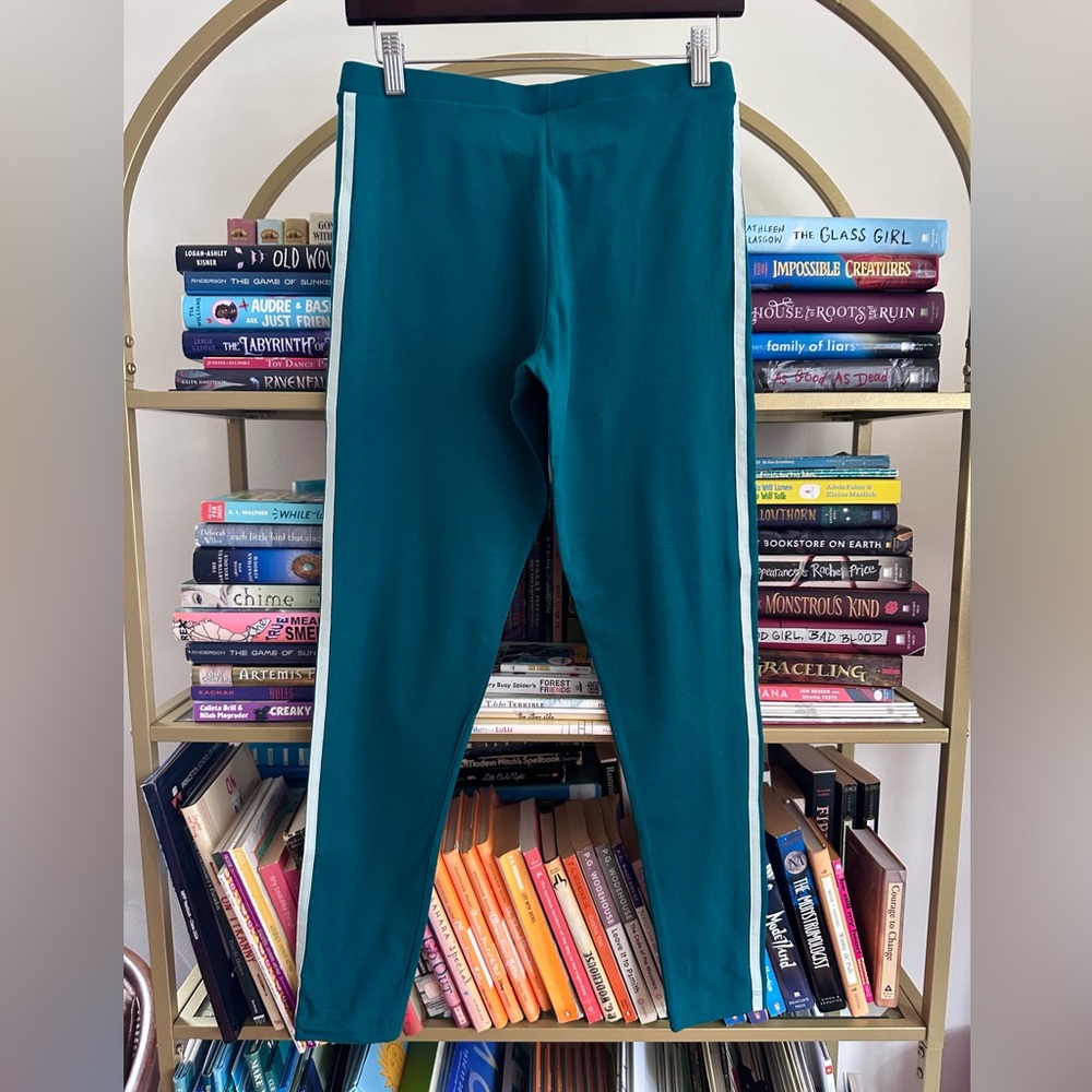 BNWT adidas Originals Teal Green 3-Stripes Leggings 💚 - Picture 2 of 4